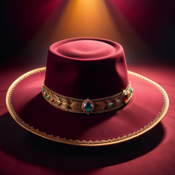 Photo of a maroon hat from gypsum