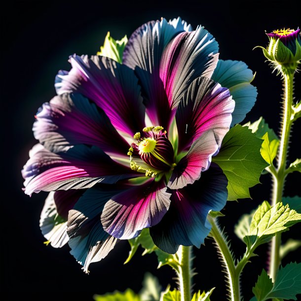 Picture of a black hollyhock