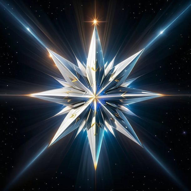 Photography of a silver star of bethlehem, pyramidal