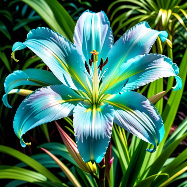 Imágenes de un crinum híbrido de aguamarina