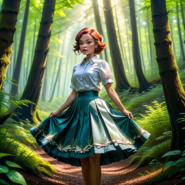 Photo of a haddock in a skirt in the forest