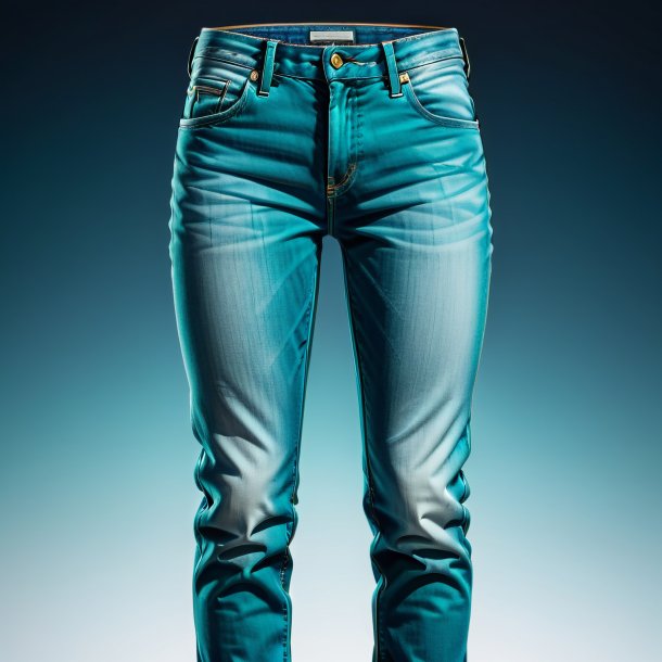 Desenho de um jeans teal de pedra