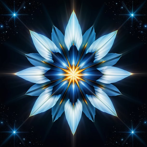 Portrayal of a azure star of bethlehem