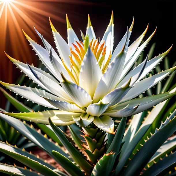 Depicting of a white aloe