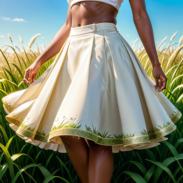 Clipart of a ivory skirt from grass