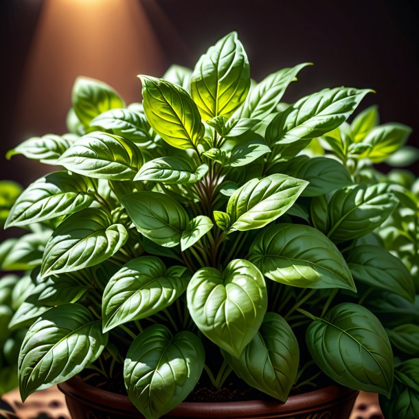 Illustration of a brown basil