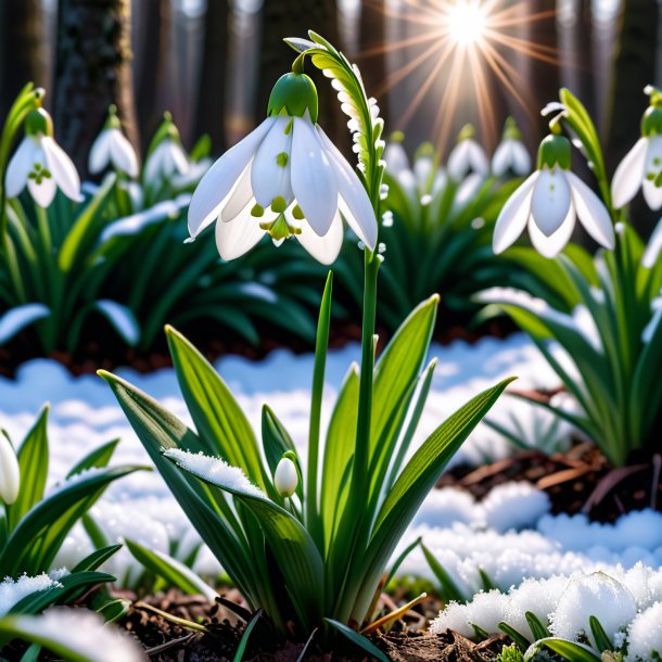 Foto de una gota de nieve blanca