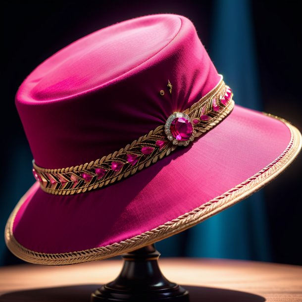 Sketch of a hot pink hat from stone