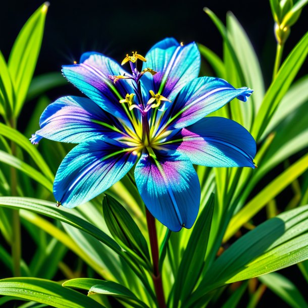 Depicting of a teal virginia spiderwort