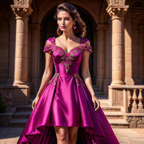 Imagen de un vestido fucsia de piedra