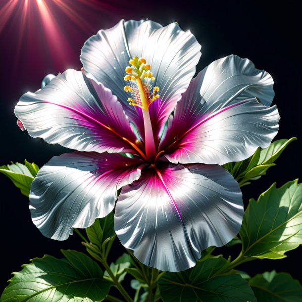 Illustration of a silver hibiscus