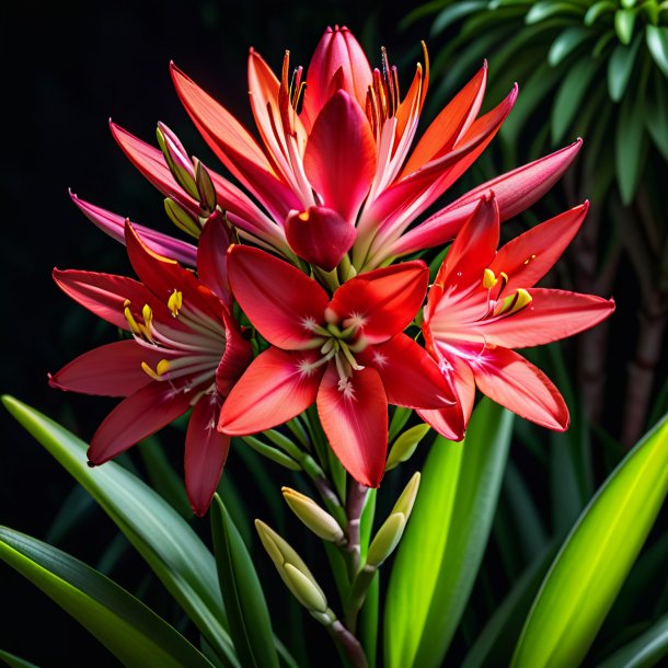 Depiction of a crimson tuberose