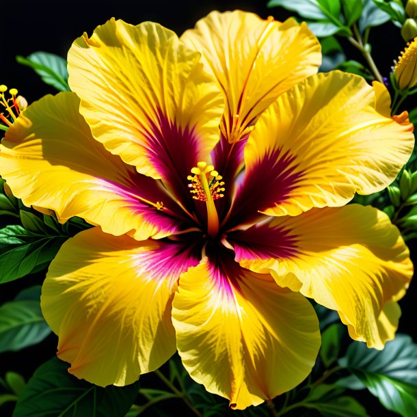 Picture of a yellow hibiscus