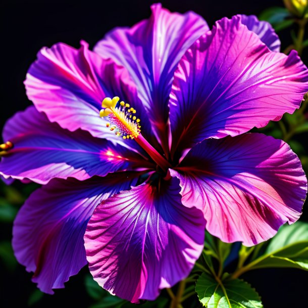 Retrato de un hibisco púrpura