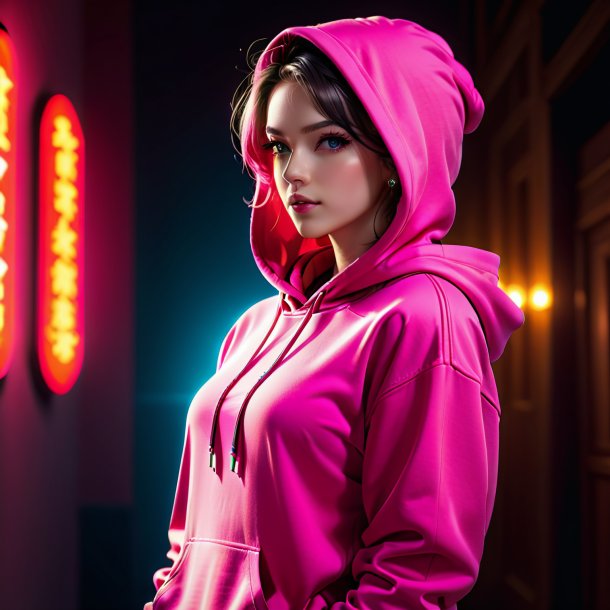 Foto de um hoodie rosa quente de gesso