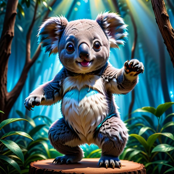 Pic of a blue dancing koala