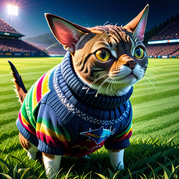 Drawing of a tuna in a sweater on the field