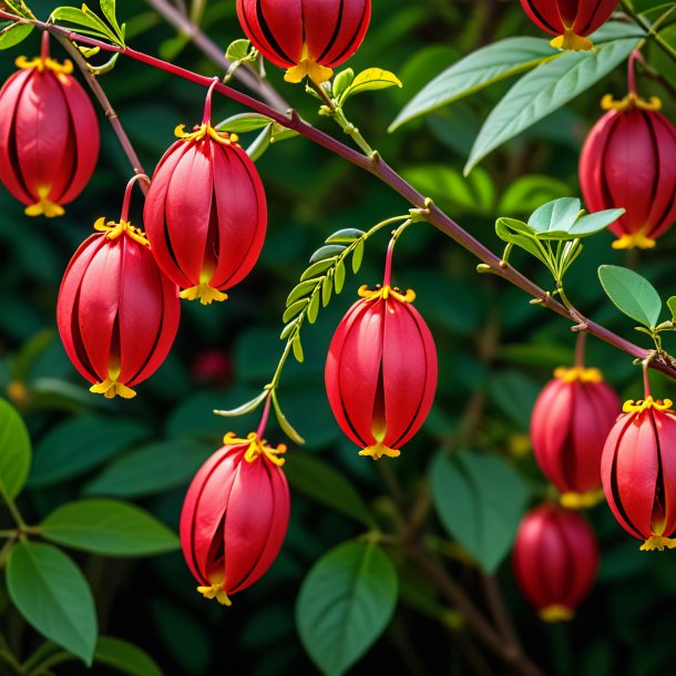 Depiction of a crimson bladder, senna