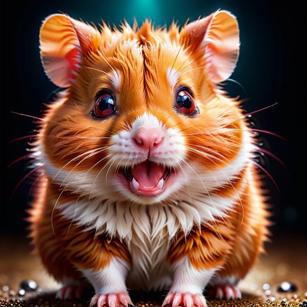 Imagem de um hamster chorando vermelho