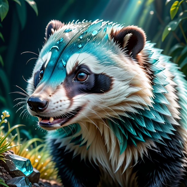 Pic of a aquamarine crying badger