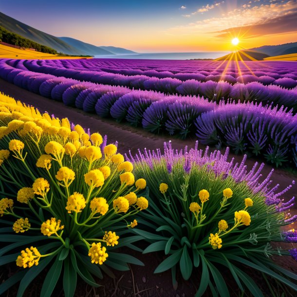 Foto de uma lavanda do mar amarelo