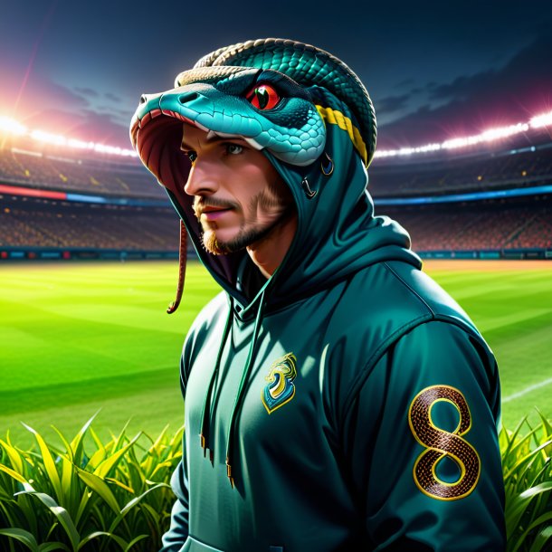 Drawing of a snake in a hoodie on the field