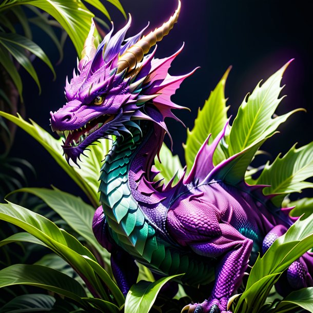 Photo d'une plante de dragon pourpre