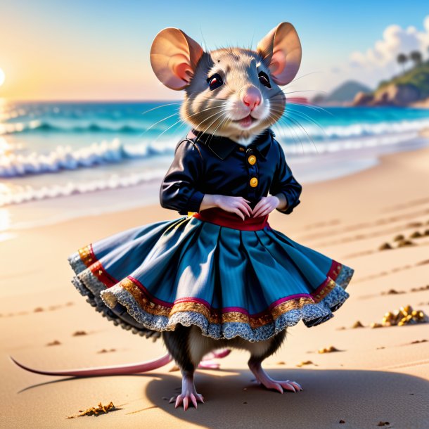 Picture of a rat in a skirt on the beach