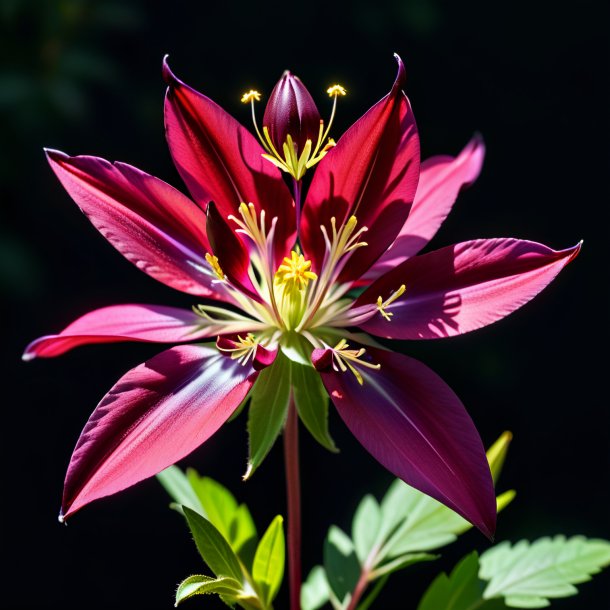 Picture of a maroon columbine