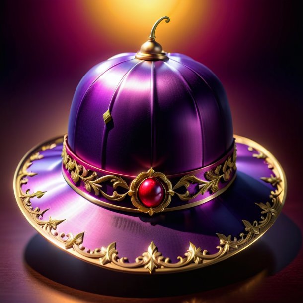 Clipart of a plum hat from metal