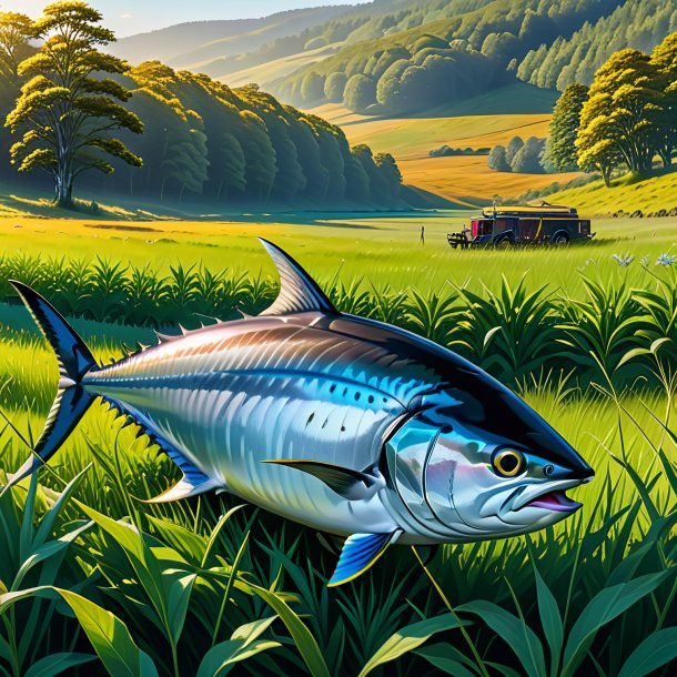 Image of a waiting of a tuna in the meadow