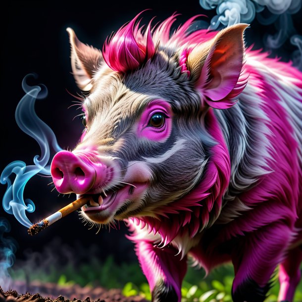 Pic of a fuchsia smoking boar