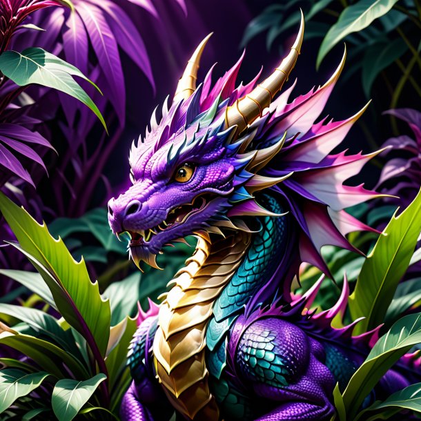 Clipart de um roxo dragão-planta