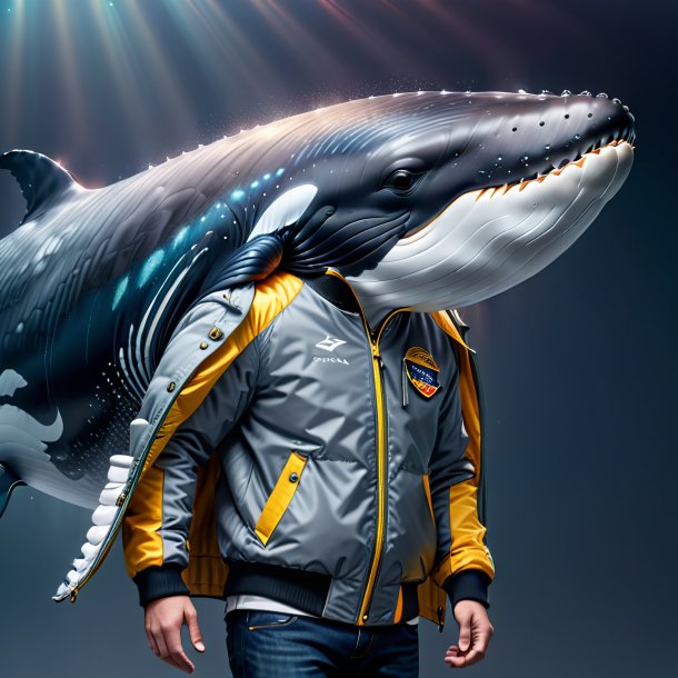 Picture of a whale in a gray jacket