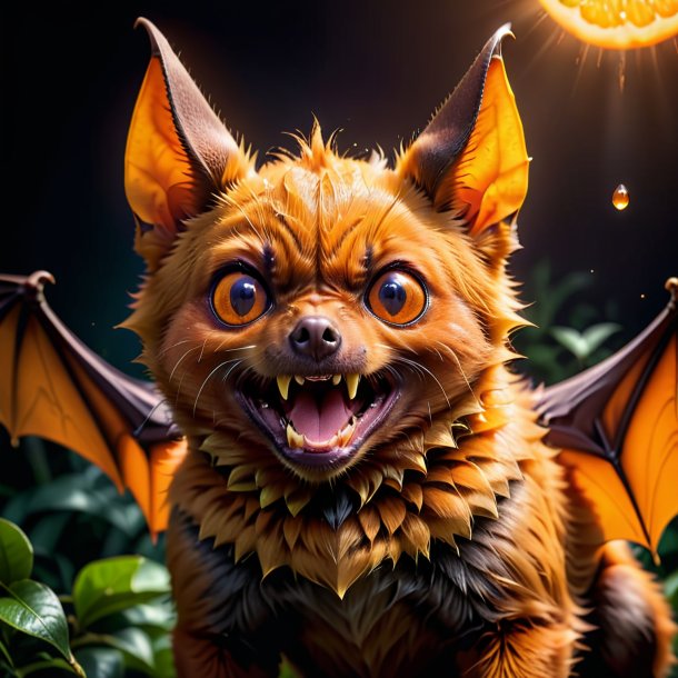 Pic d'une chauve-souris orange pleurant