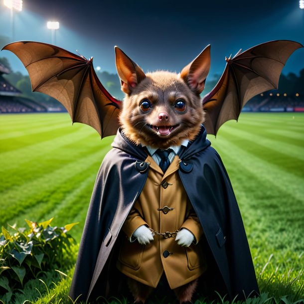 Photo of a bat in a coat on the field