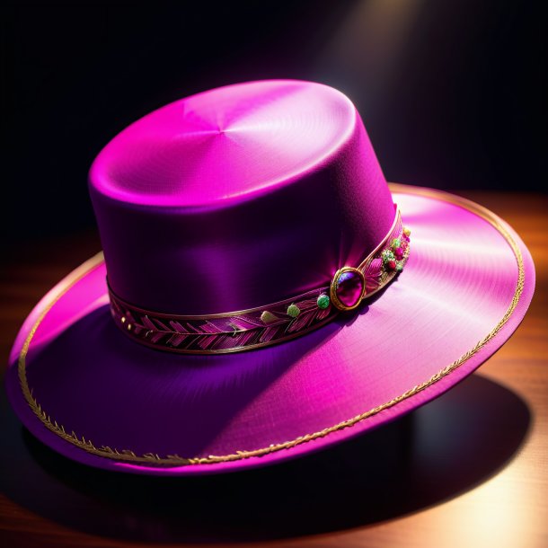 Sketch of a magenta hat from polyethylene