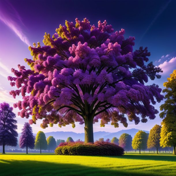 Depiction of a purple linden