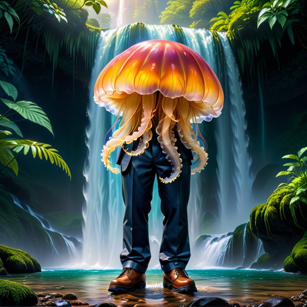 Image of a jellyfish in a trousers in the waterfall