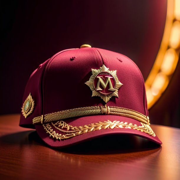 Image of a maroon cap from paper