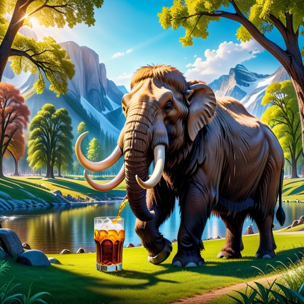 Photo of a drinking of a mammoth in the park