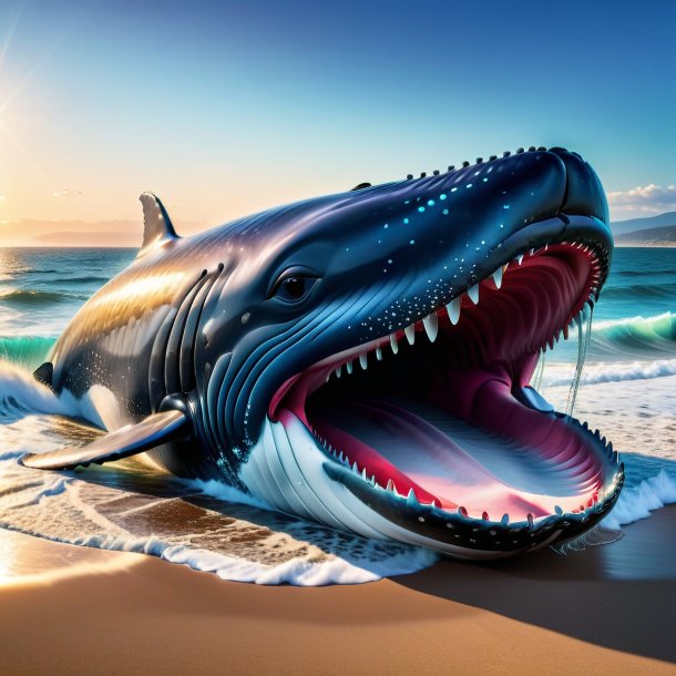 Photo of a crying of a whale on the beach