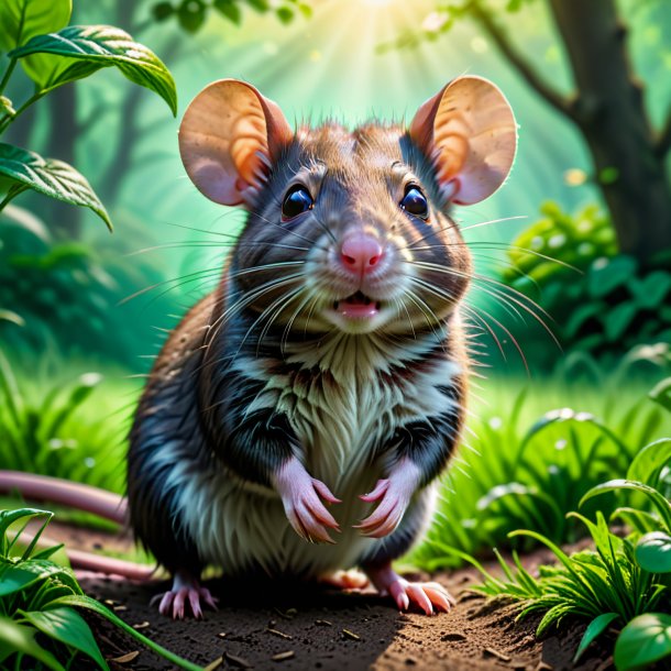 Image of a rat in a green belt