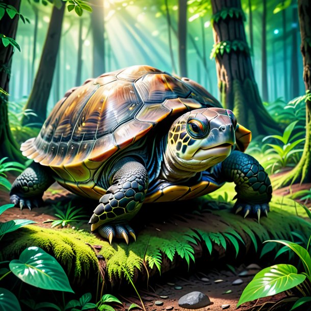 Pic of a crying of a turtle in the forest