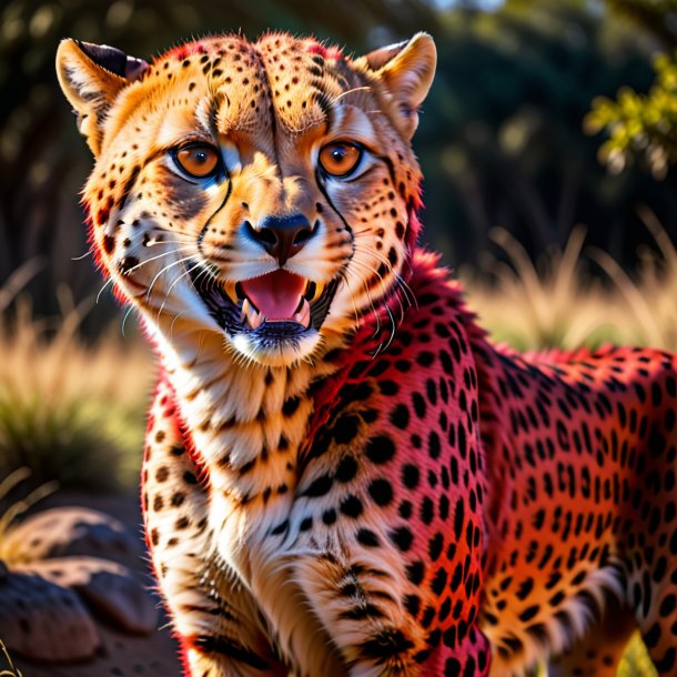 Pic d'un guépard rouge souriant