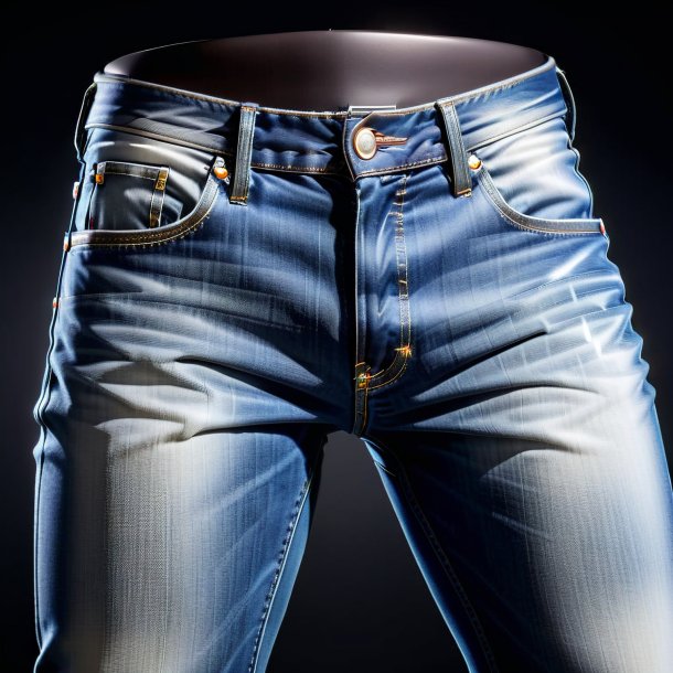 Picture of a silver jeans from polyethylene