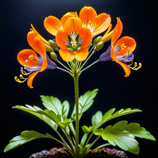 Retrato de um polemonium laranja