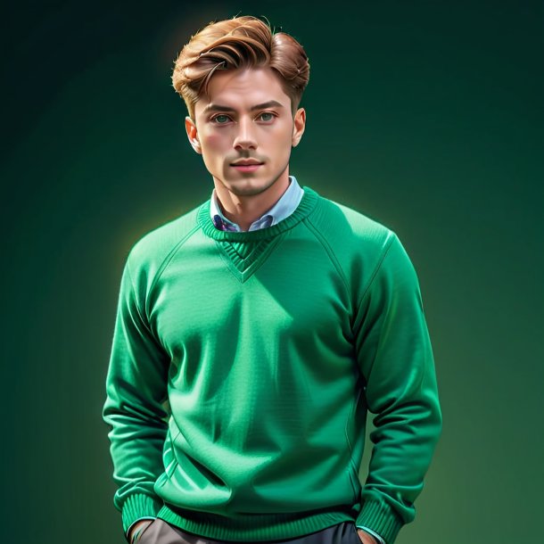 Drawing of a green sweater from clay