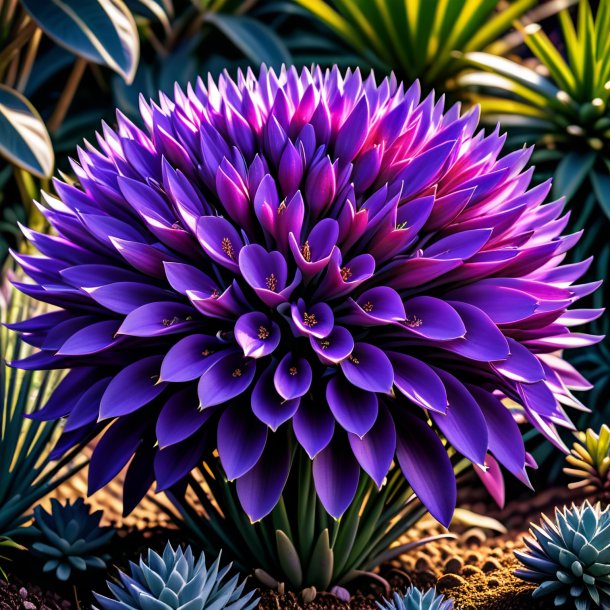 Fotografia de um xerophyllum roxo