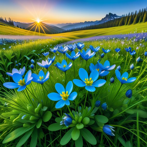 Imagery of a azure crowfoot, meadow